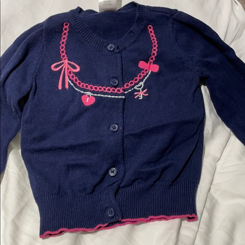 Gymboree 18-24m navy hot pink embroidered guc